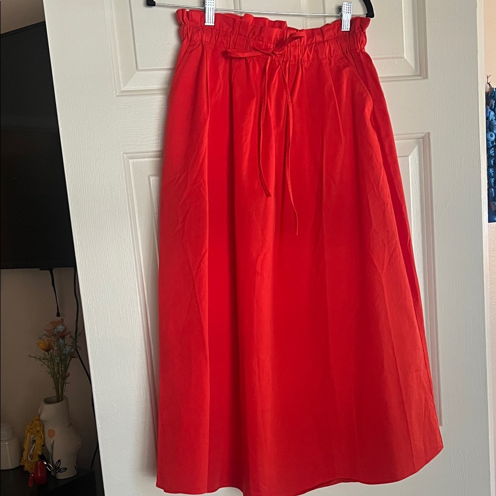 LOFT Bright Red A-Line Skirt